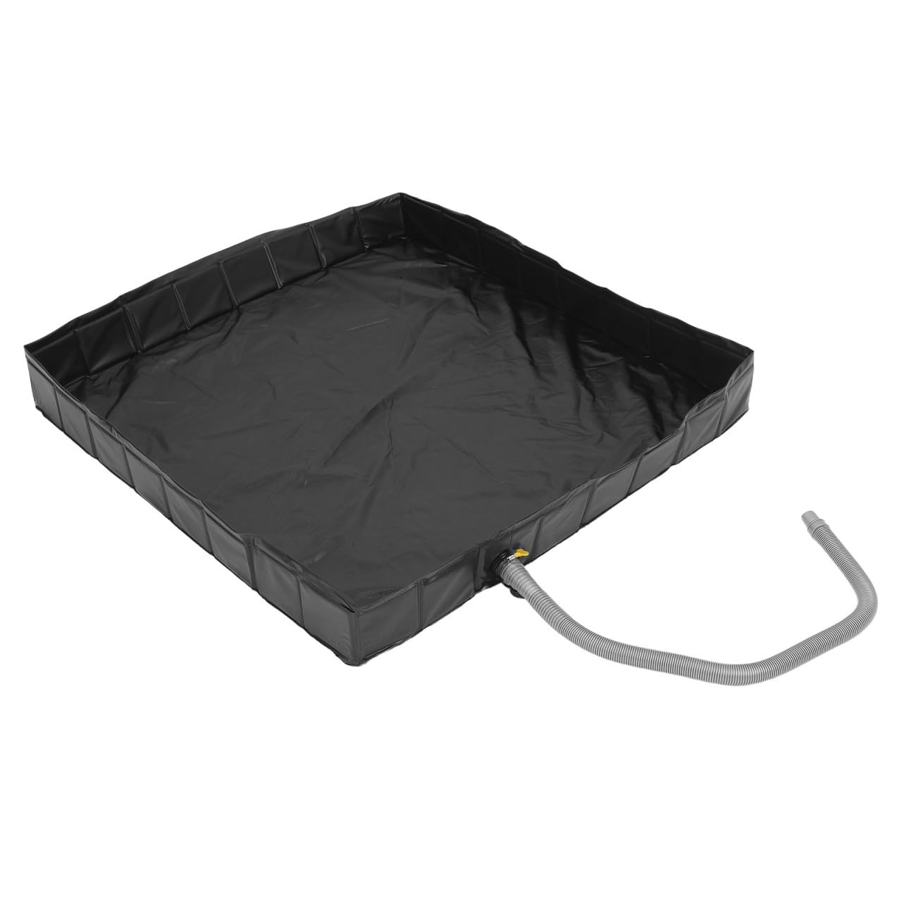 DOITOOL Plato de Ducha Plegable Cuadrado 104cm X 104cm Negro | Pvc y Pp, Desagüe Desmontable Incluido, para Suelos de Cabina y Uso en Rv