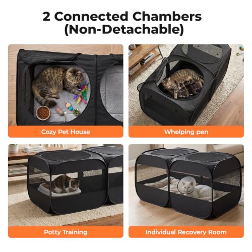Image of 2-in-1 Dog Playpen, Portable Cat Playpen, No Assembly