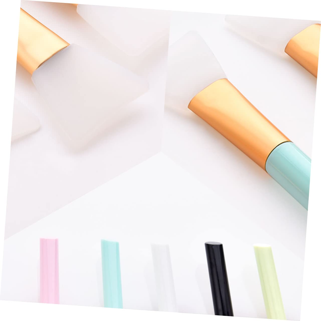 IWOWHERO Silicone Makeup Brush Wooden Handle Foundation Brush for Women T-01-442