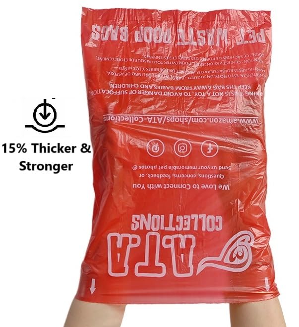 Image of Eco-Friendly Extra-Thick(18 micron vs other 10-15 micron) Dog Waste Bags, Leak-Proof, 360-Count + Dispenser & Clip - Unscented.