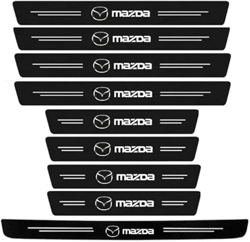 SatcOp Auto Einstiegsleisten Türschweller für Mazda CX-5 2021-2024 Kohlefaser Aufkleber Anti Kratz Schutzstreifen Auto Tür Schritt Abdeckung Lackschutzfolie Auto Zubehör,9