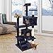 Saicool 54 Inch Cat Tree Tower for Indoor Cats, Plush Multi-Level Cat Condo w/Padded Plush Perch,Scratching Post,Kittens Pet Play House,Blue