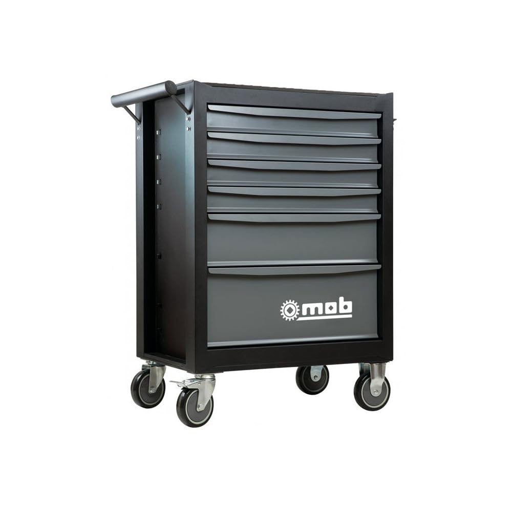 mob Servante d’Atelier Classic 6 Tiroirs Garnie 57 Pièces – Coffret Outils Professionnel Complet, Charge 850 kg, Fermeture à Clé, Rangement Atelier et Maintenance