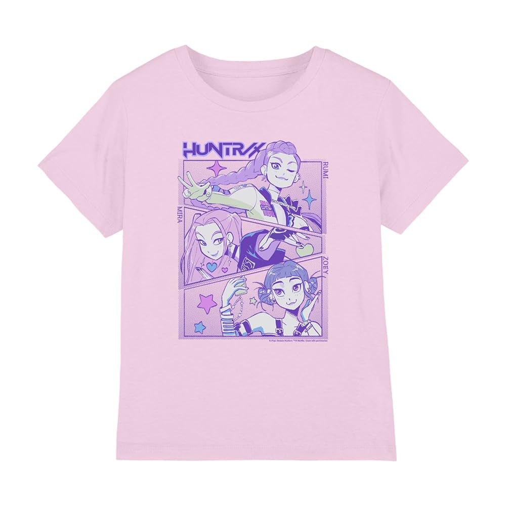 KPop Demon Hunters Koszulka Uniseks - dzieci K-pop Demon Hunters - Anime Huntrix Huntr/X Kids T Shirt, Black