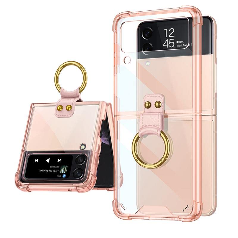 BOUNCEBACK Transparent Shockproof Case/Cover with Ring for Samsung Galaxy Z Flip3 / Galaxy Flip 3 Case Cover - (Clear Pink | Rubber) (B09TBF8FP6) Amazon Price History, Amazon Price Tracker