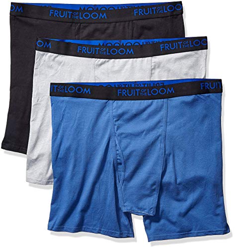 Fruit of the Loom Men's Big Man Knit Boxers (5X Big Man, Assorted Cooling Cotton Micro Mesh Boxer Briefs 3pk) - Main Image