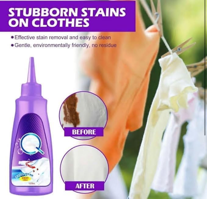 RutviRoshan Stain Remover for Clothes,Active Enzyme Laundry Stain Remover | Multi-Purpose Roll Bead Fabric Clothes Stain Remover for Cotton, Linen, Polyester, Blended Fabric3 1