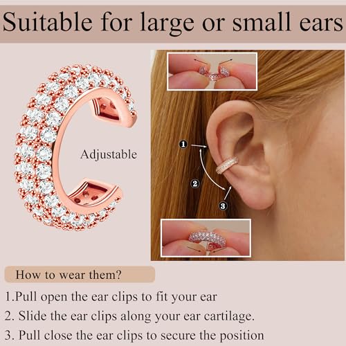 Ear Cuffs Non Piercing Earrings for Women Trendy Lightweight Gold Silver Clip On Fake Earrings Non Pierced Cartilage Ear Cuff Jewelry Set4