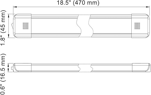 Miniatura 2 de Raycharm Lámpara LED de 18.5 x 2.6 pulgadas, alta salida de lúmenes de baja corriente, lente esmerilada de luz diurna de 6000 K, 1440 lm, con