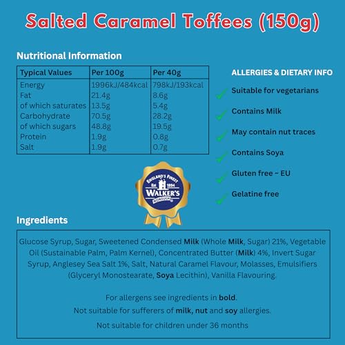Walkers' Nonsuch Salted Caramel Toffees | with Butter & Whole Milk | Imported from the UK | Traditional British Candy | Individually Twist Wrapped Toffee | 5.29 Oz (150g) - image 6