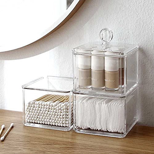 Acrílico Store Porta Cotonete E Algodão Triplo