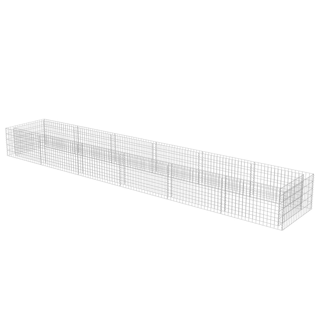 Gavión de acero galvanizado, 540 x 90 x 50 cm | Cesta de malla de alambre resistente de acero galvanizado para un elegante borde y borde de jardín o patio.