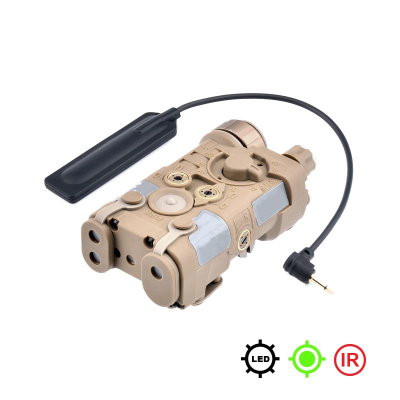 Plastic L3-NG Box Aiming Laser Sights(with IR Laser + Green Laser+LED Whitelight Flashlight),& Modular Wire Control Remote Pressure Switch Combo,Tan