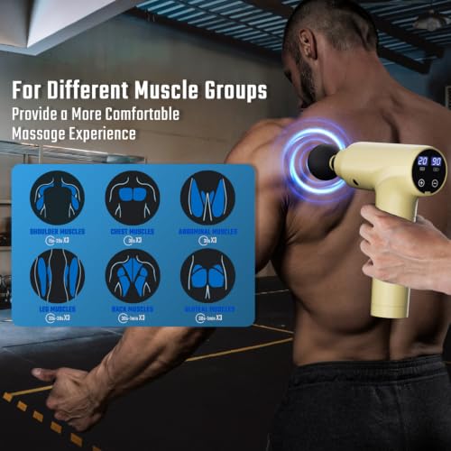 Image of cotsoco Massage Gun Deep Tissue, Muscle Massage Gun with 9 Attachment Heads 20 Speeds & Silent Brushless Motor for Pain Relief, Handheld Percussion Back Massager Gun,Gift for Mom /Dad