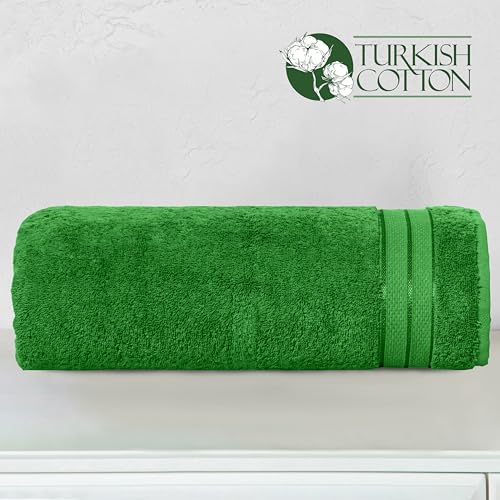 Image of Elegant Comfort Three Line Popcorn Towel Set for Bathroom 35 x 70 inches, Premium Hotel Quality 1-PACK Jumbo Towels, 100% Turkish Cotton,Soft and Durable, Quick Dry and Highly Absorbent, Emerald Green
