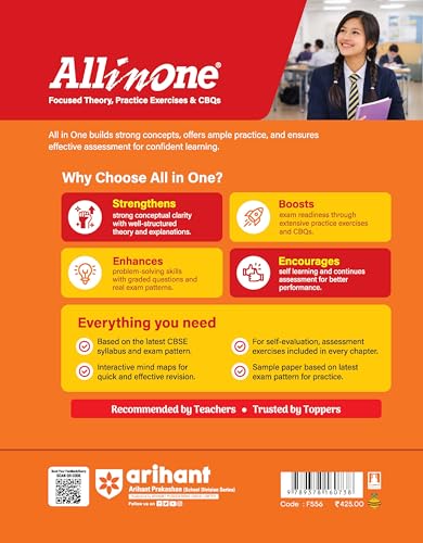 Image of Arihant All in One Political Science Class 11 for CBSE Exam 2026-27 | NCERT Based Complete Theory, Practice Exercises, CBQs, A-R, Sample Papers & Mind Maps | Revised Edition as per Syllabus