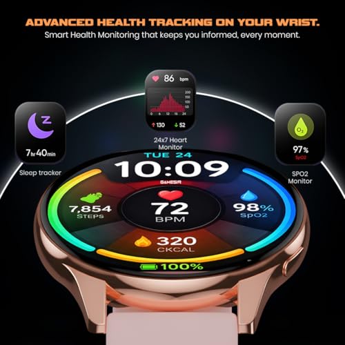 Image of GameSir Evo Vista Smartwatch, 1.39 inch HD Round Display, Bluetooth Calling, Heart Rate & SPO₂, 100+ Sports Modes, IP67, Long Battery Life for Men & Women (Pink)