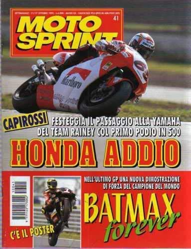  Motosprint 41 del Ottobre 1995 CON POSTER DI MAX BIAGGI,