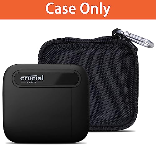 Aenllosi Hard Carrying Case Compatible with Crucial X6 1TB/2TB/4TB/500GB Portable SSD,External External Solid State Drive & USB Cable Organizer(Case Only)