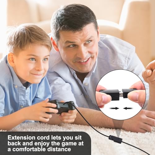 Image of 6FT NES Controller Extension Cable Cord Compatible with Mini NES /SNES Classic, Super Nintendo Classic Edtion, Wii /Wii U Controller, 2Pack