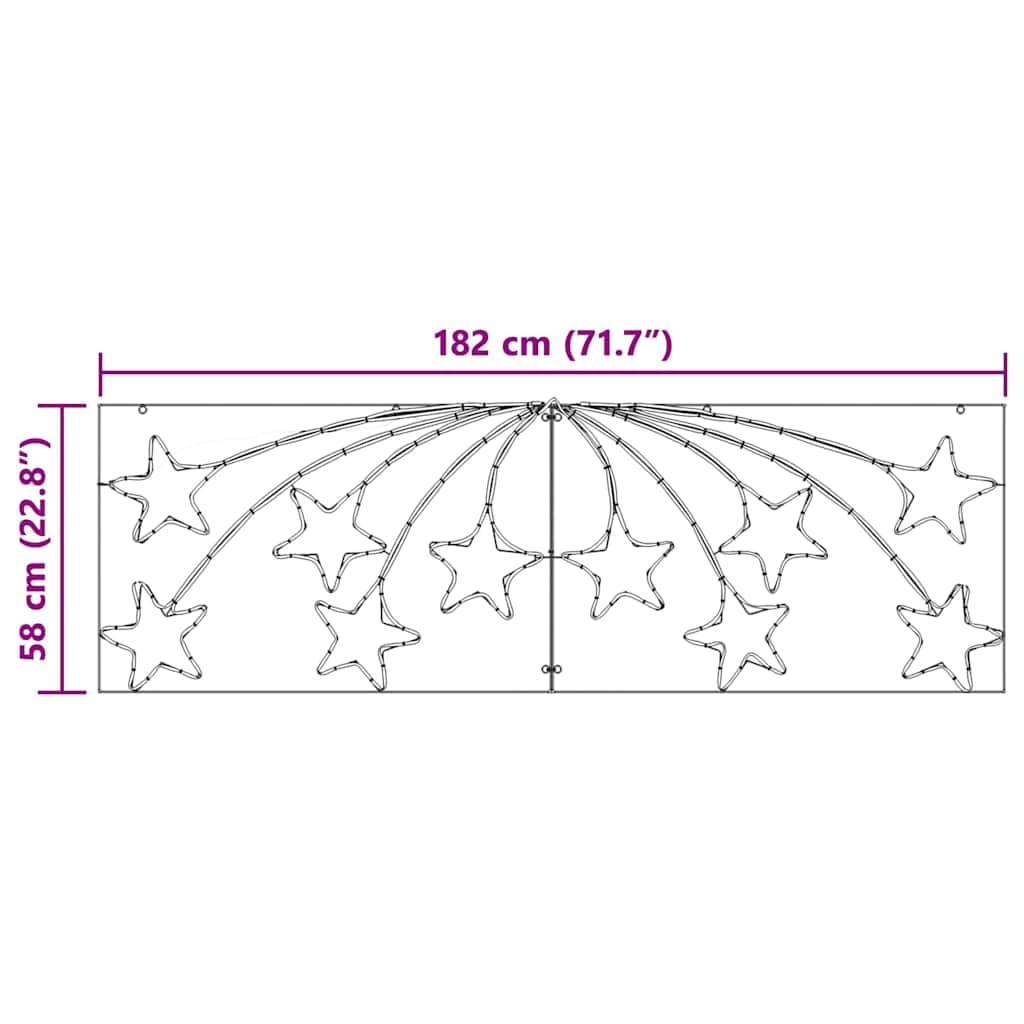 vidaXL Estrella de Navidad 432 LED Multicolor 182 x 58 cm PVC