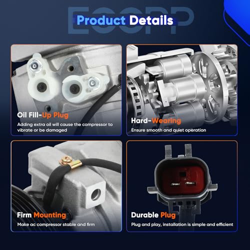 Image of ECCPP AC Compressor for Chrysler for Neon 2.0L 2000-2002 AC Compressor with Clutch