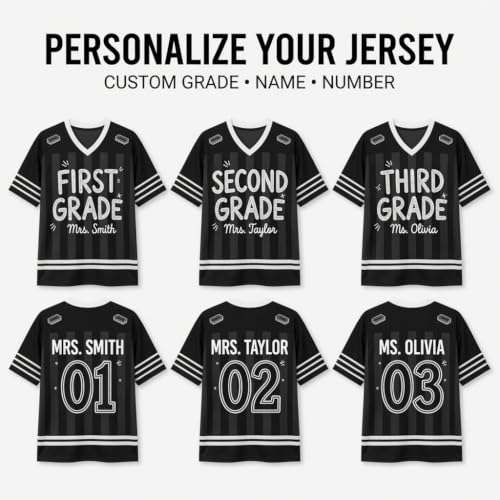 Personalized Teacher Jersey, Custom Name Number Grade Level or Role Baseball Jersey, Back to School Teachers Gift miniatura 4