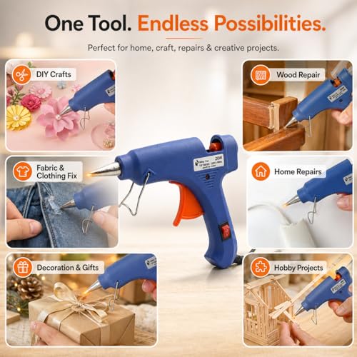 Image of Witty Fox Glue Gun 20W for DIY Arts, Crafts, School Projects, Home Repair & Decoration | Hot Melt Glue Gun | Fast Heating for Paper, Plastic, Fabric & Hobby Use