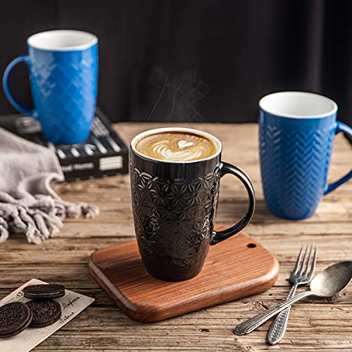 AmorArc-Large-Coffee-Mugs-Set-of-6-22oz-Ceramic-Tall-Coffee-Mugs-Set-with-Textured-Geometric-Patterns-for-LatteTeaBeerHot-Cocoa-Dishwasher-Microwave-Safe-Multi