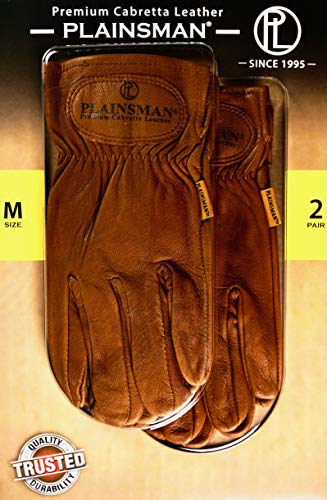 Plainsman Premium Cabretta Leather Gloves (2 Pair Medium)