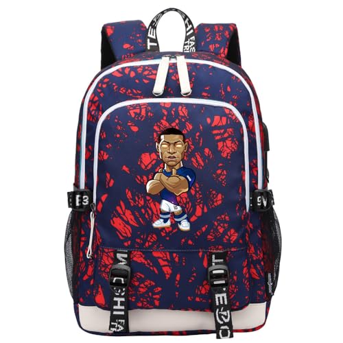 FANSIVERS Mochila esportiva multifuncional de futebol M-bappe para viagem, laptop, bolsa para fãs de futebol para homens e mulheres, Fúcsia - 3, One Size, Esportivo
