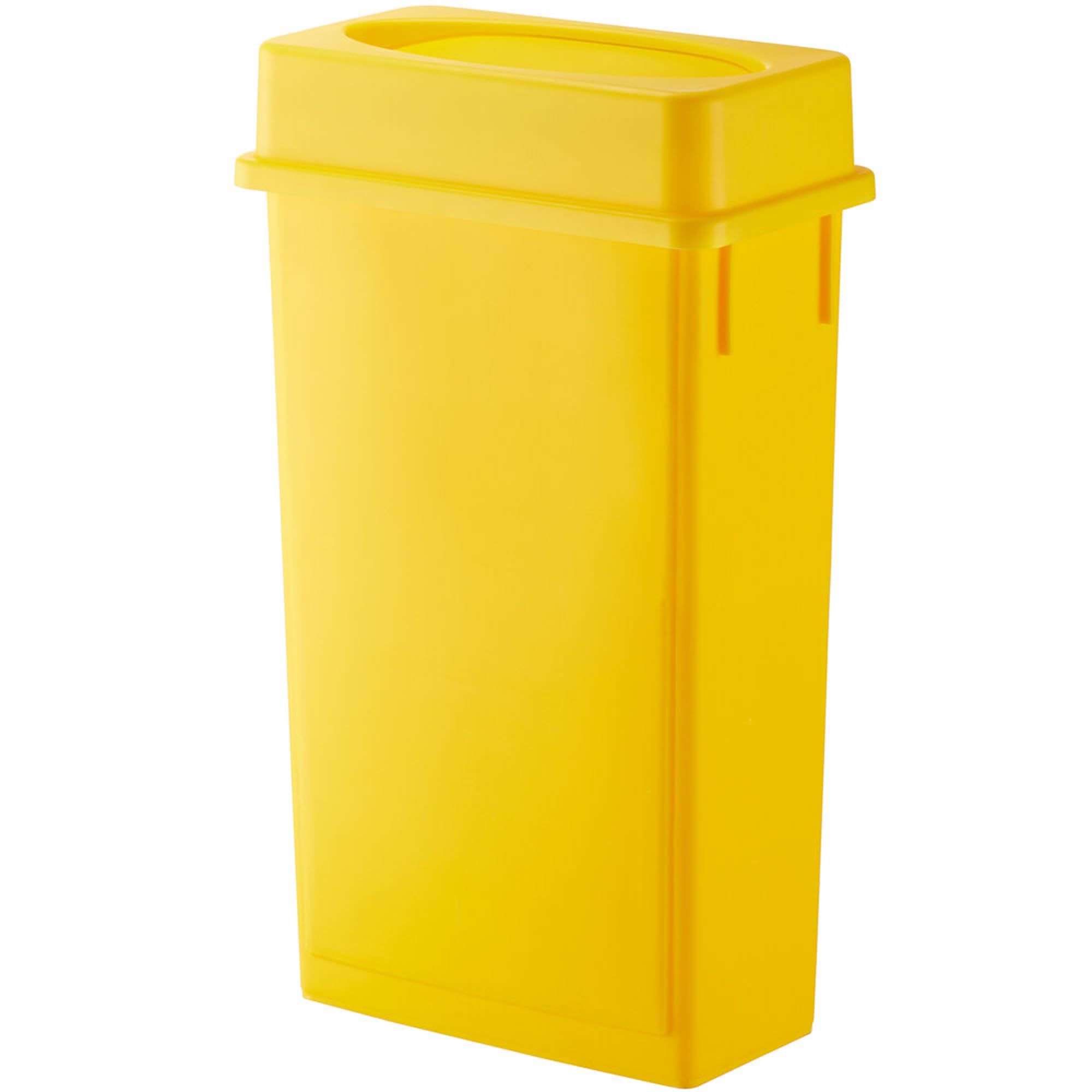 Mix.Home 23 Gallon Yellow Slim Rectangular Trash Can with lid Restaurant Trash can Commercial Trash can Tall Plastic Trash can Industrial Trash can Square Trash cans with Drop Shot Lid