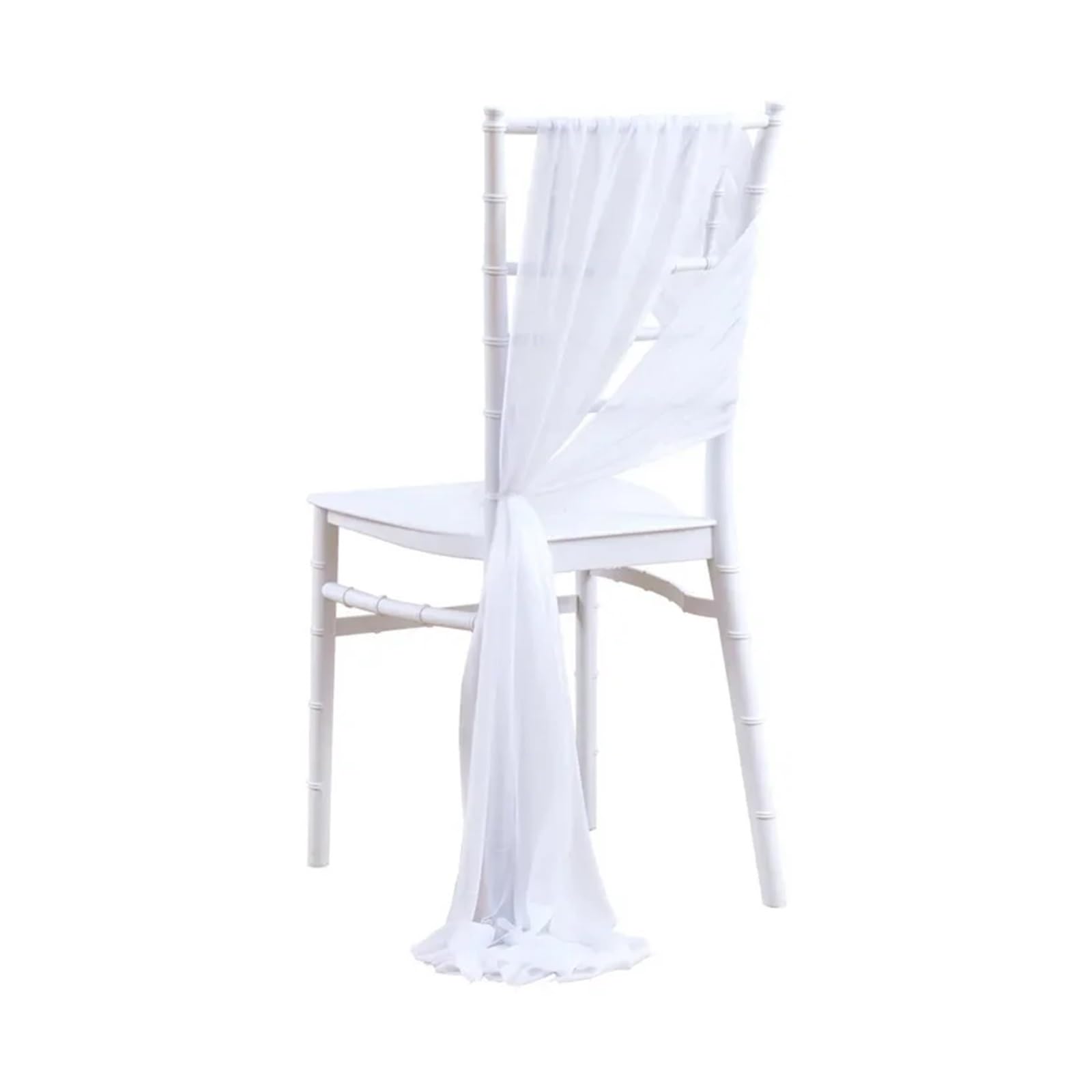 LVCHAO Light Pink Chiffon Chair Sashes 10 Pieces 17X250cm for Weddings Ceremony Aisle Chairs Banquet Birthday Parties Decor For Banquets and Parties(White)