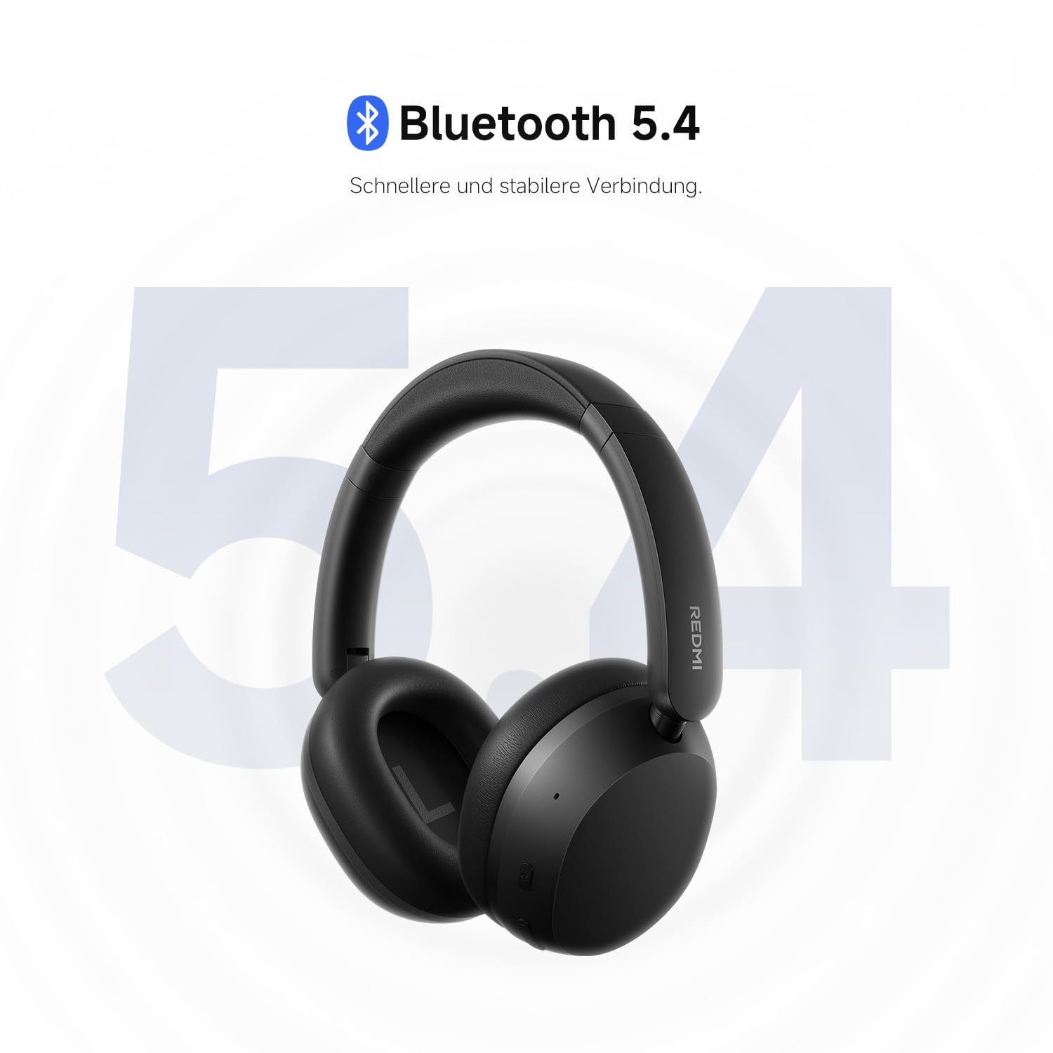 XIAOMI Redmi Headphones Neo Bluetooth Over-Ear-Kopfhörer, 42 dB Adaptive Aktive Geräuschunterdrückung, Kabellos, bis zu 72 Std. Akku, Hi-Res Audio, Power Bass, 3-Mikrofon-KI-Anrufe, Fast Pair, Schwarz