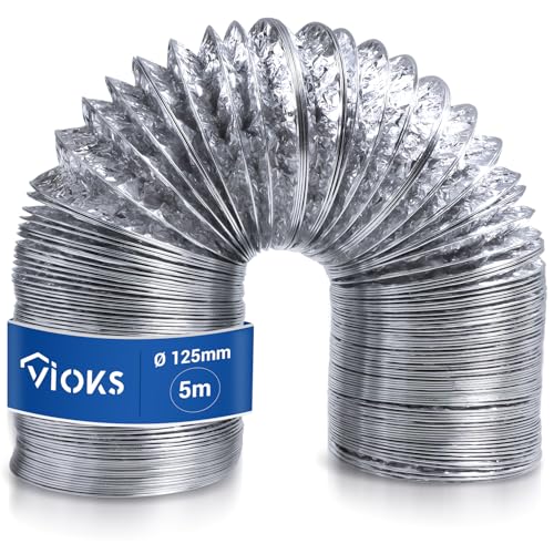 VIOKS Extracteur Hotte 125mm Alu Schlauch 5m