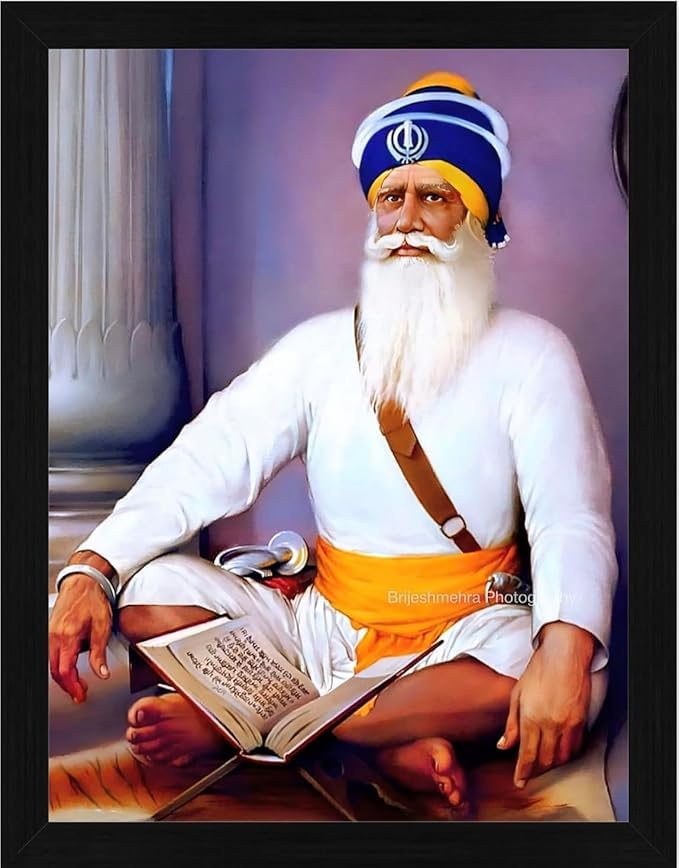 Baba Deep singh ji Photo Frame, Photo for Pooja, Wall Size 12x18 inches, Multicolor