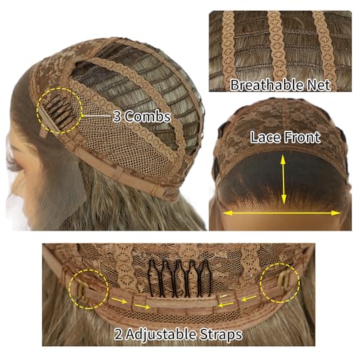 Sapphirewigs Curly Lace Front Wig Brown Curly Synthetic Wigs for Women 13x3 Daily Wear Party Christmas Halloween Heat Resistant 26 inch - Image 4