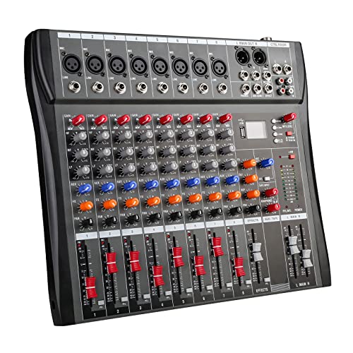 Mezclador de Audio Profesionalde 8 Canales Interfaz de Audio Mesa de Mezclas, Mesa Mezclas Dj Mixer...