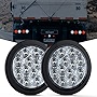 Nilight 2PCS 4' White Round LED Reverse Back Up Light w/Surface Mount Grommet Plugs Trailer Tail Lights for Truck Trailer RV Jeep, 2 Years Warranty (TL-26)