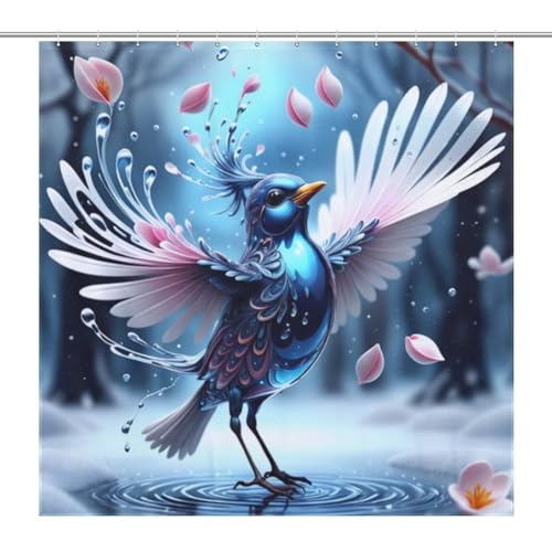 Rideau de douche oiseau mignon pour stopper les fuites d'eau de baignoire