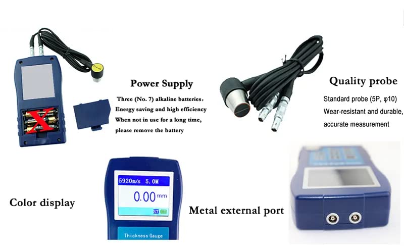 Medidor ultrasónico de espesor para acero y hierro, medición de 0.75 a 400 con precisión de 0.1 mm DR85S miniatura 5