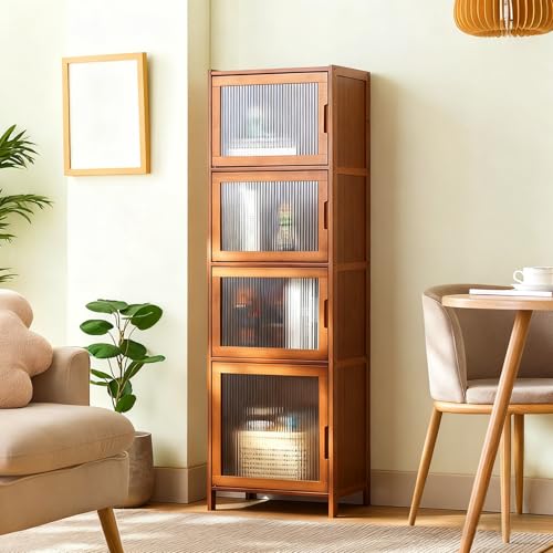 SnamicE Étagère d'angle étroite à 4 Niveaux en Bois, Meuble de Rangement à Plusieurs Niveaux pour Salon, Chambre et Cuisine, Petite bibliothèque,...