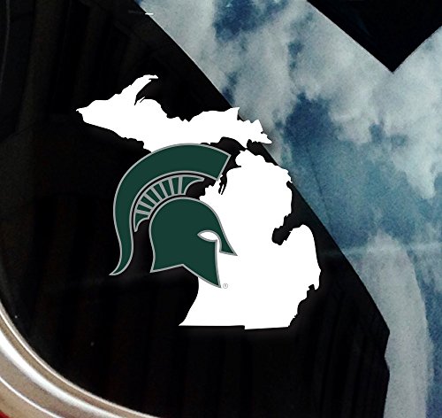 Image of Collegiate NCAA Car Decal Made from Premium Weatherproof Vinyl (Michigan State Spartans - State of MI)