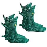 YumSur 2 Pairs Knit Crocodile Socks for Women & Men, Novelty Shark & Crocodile Animal Socks for Winter & Home