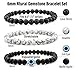 Lameybrt Evil Eye Bracelet 6mm Natural Stretch Adjustable Beaded Bracelets for Men (K01 Howlite, Medium)