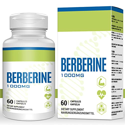 Hochdosiert Berberine HCL 1000mg - 60 Vegan Kapseln - Natürliches Berberine + Milk Thistle Extrakt Komplex, Antioxidantien für Herz und Kreislauf, Herz und Leber Cover