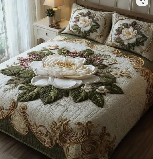 Glace Cotton 7D Digital Printed, King Size Flat Bedsheet | 400TC, Luxury Quality, Heavy Bedsheet with Two Pillow Covers | 225X250 CM (90X100 Inch) Variant Designs (White Big Flower)-image-37