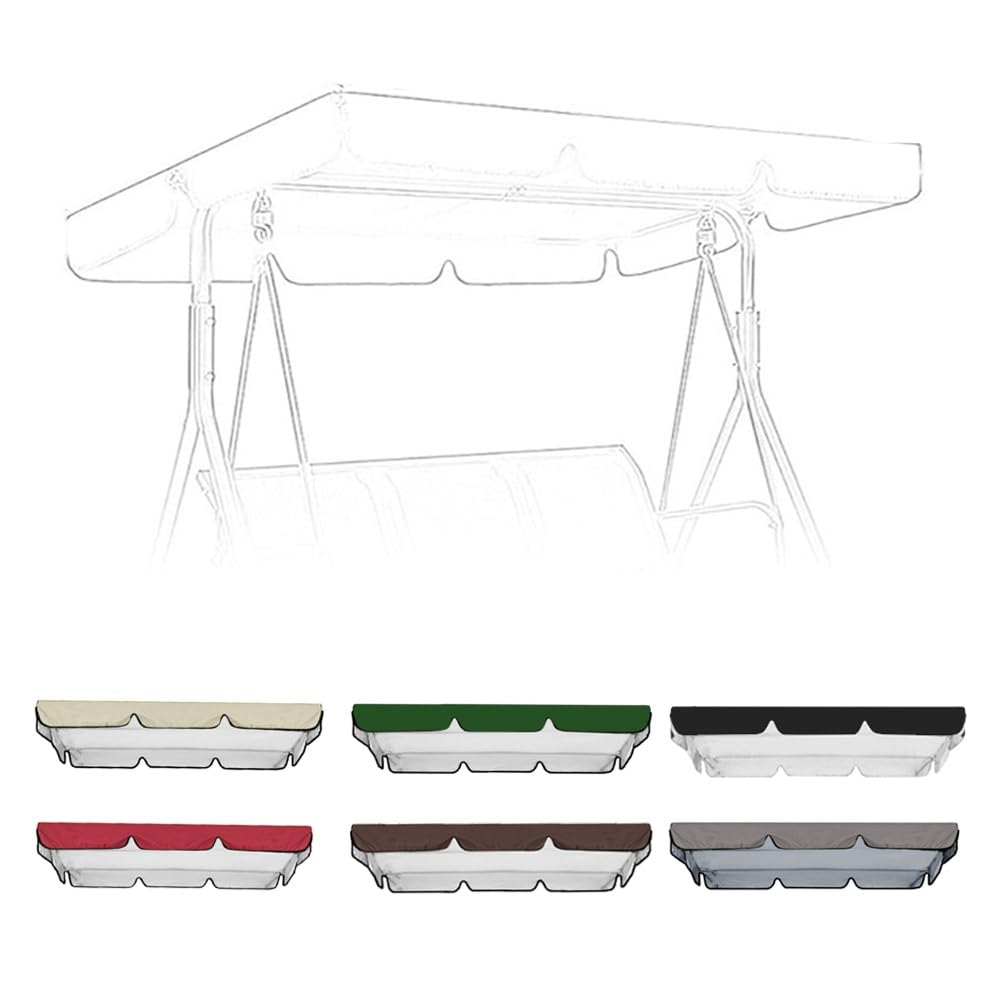 Wasserdicht Dach Für Hollywoodschaukel 2 3 Sitzer Universal Dach Gartenschaukel Bezug, UV-Schutz Hollywoodschaukel Ersatz-Bezug Ersatzbezug Sonnendach(Green,98x72.8in-249x185cm)