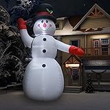 Höhe: 600 cm FAMIROSA Aufblasbarer Schneemann mit LED zu Weihnachten IP44 600 cm XXL