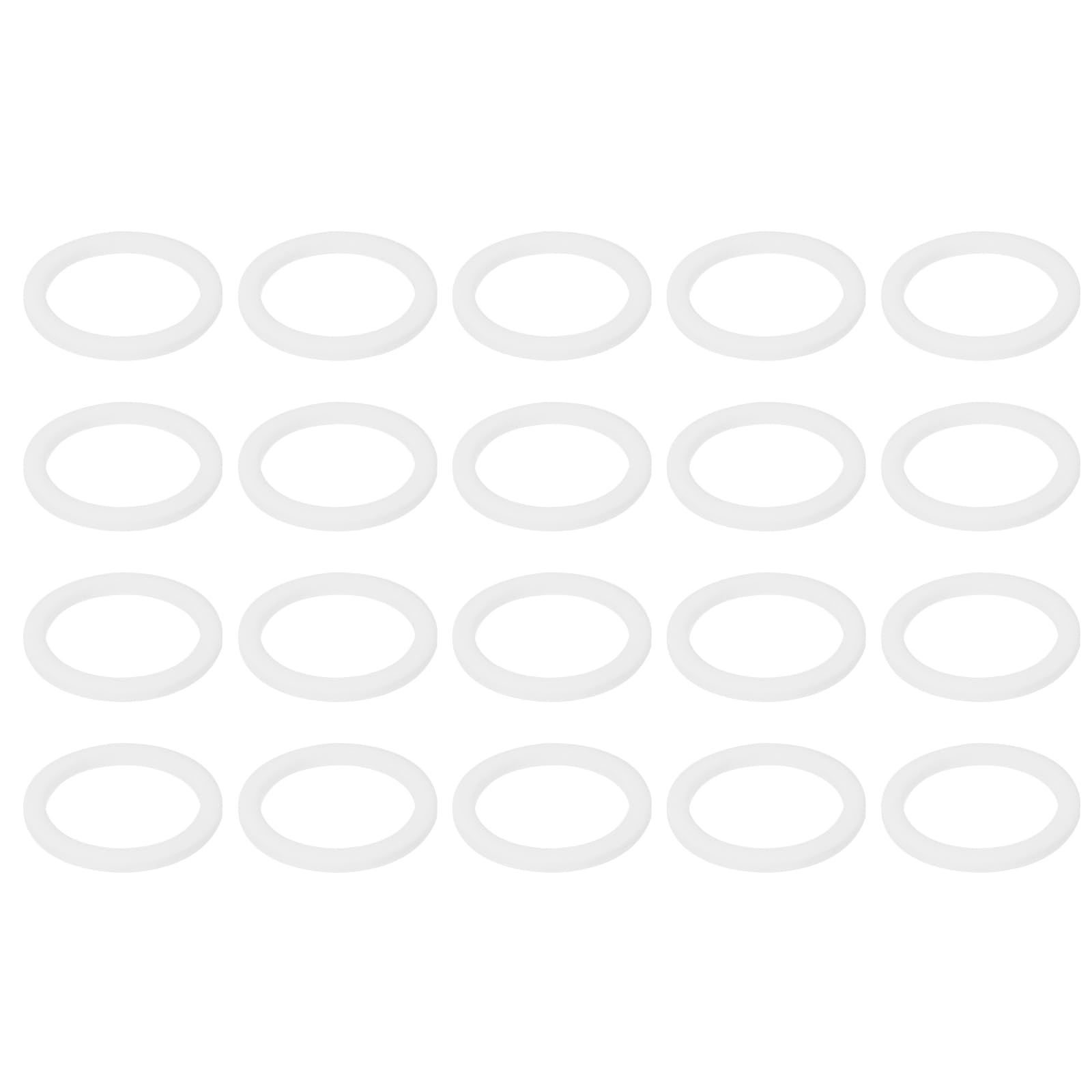 PATIKIL M14 PTFE Flat Washer, 60 Pcs 14mm ID 18mm OD 1.25mm Thick O-Ring Sealing Gasket Spacer for Fasten Screws Flanges Faucet Pipe Valves, White